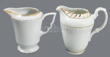 Zsolnay + cseh porcelán tejkiöntő, tollazott, hibátlan m: 10 cm