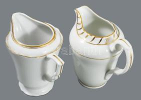 Zsolnay + cseh porcelán tejkiöntő, tollazott, hibátlan m: 10 cm