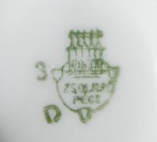 Zsolnay + cseh porcelán tejkiöntő, tollazott, hibátlan m: 10 cm