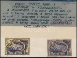 1951/1953 Ötéves terv (II.) 1Ft eltérő (halványabb) sárga alapszín + támpéldány