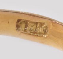 Arany (Au) gyűrű, kővel, 18K, jelzett, m: 51, bruttó 2,99g