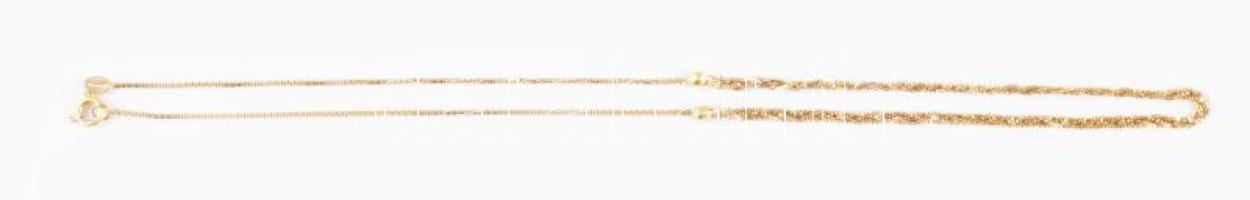 Arany (Au) ékszer szett: nyaklánc, karlánc, fülbevaló pár. jelzett, 18K,11,7g