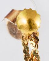 Arany (Au) ékszer szett: nyaklánc, karlánc, fülbevaló pár. jelzett, 18K,11,7g