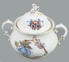 KPM porcleán cukordoboz matricás, jelzett, kopással 12 cm