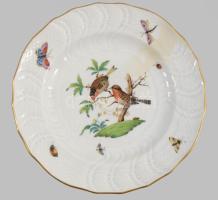 Herendi Rotschild mintás tányér. Kézzel festett, jelzett, restaurált. d: 20 cm