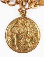 Arany (Au) anker nyaklánc skorpió és harapófogó medálokkal, jelzett, 18K, 21,2g