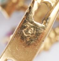 Arany (Au) gyűrű, kövekkel, jelzett, 18K, m:52, bruttó 1,89g