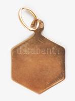 Arany (Au) medál, jelzett, 14K, 0,88g