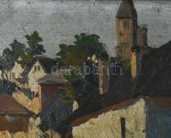 Gutaházi Németh Béla Bertalan (1856-1935): Zsámbéki részlet, 1930. Olaj, falemez. Jelezve jobbra len...