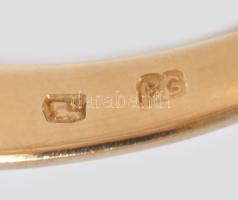 Arany (Au) gyűrű, jelzett, 14K, brillel, m: 49, bruttó 3,24g