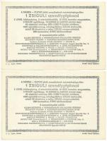 1979. "Márka Sorsjegy" (2x) Borgazdasági Vállalatok Trösztjének sorsjátéka "I. osztál...