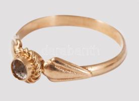 Arany (Au) gyűrű, kő nélkül, 14K, jelzett, Pénzverő, m:47, 0,98g
