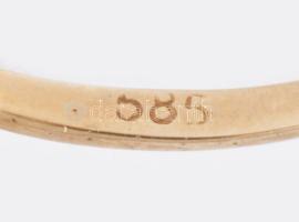 Arany (Au) gyűrű, cirkón kővel, 14K, jelzett, m:47, bruttó 1,38g
