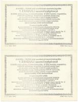 1979. "Márka Sorsjegy" (2x) Borgazdasági Vállalatok Trösztjének sorsjátéka "II. osztá...