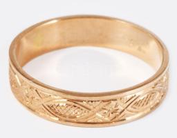 Arany (Au) karikagyűrű, 14K, jelzett, m:65, 5,16g