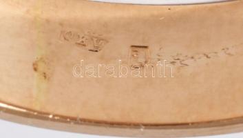 Arany (Au) karikagyűrű, 14K, jelzett, m:65, 5,16g