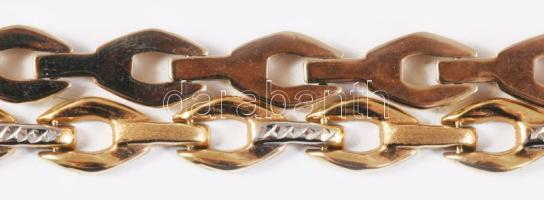 Fehér- és sárga arany (Au) nyaklánc, jelzett, 14K, h: 42cm, 11,7g