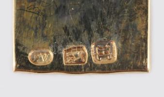 Arany fonott karlánc, Pénzverő, 14K, jelzett, h: 18cm, 13,6g