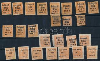 1901-1914 25 db Hírlapbélyeg Budapesti Hírlap előérvénytelenítéssel
