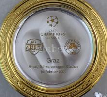 2001. műanyag, üveg és fém emléktárgy a 2001. február 14-én lejátszott SK Sturm Graz - Panathinaikos...