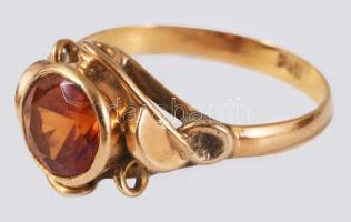 Arany (Au) gyűrű, kővel, 14K, jelzett, m:51, bruttó 2,22g