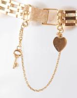 Arany (Au) karkötő, kővel, jelzett, 14K, bruttó 16,4g