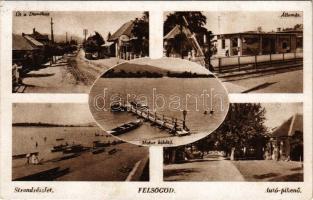 Felsőgöd (Göd), út a Dunához, vasútállomás, Strand, Autó-pihenő, Motor (motorcsónak) kikötő. Gyimesi Kálmán kiadása (fl)