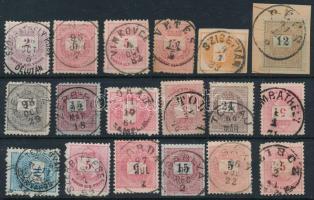 18 db krajcáros bélyeg szép / olvasható bélyegzésekkel