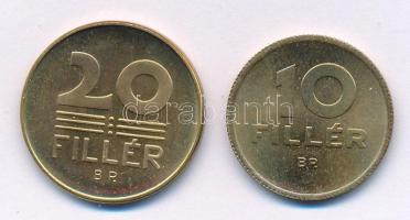 1950. 10f + 20f Cu-Al "citromsárga" Artex utánveret T:UNC,AU