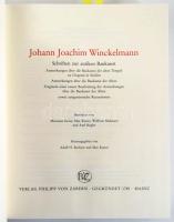 Johann Joachim Winckelmann: Schriften zur antiken Baukunst. Anmerkungen über die Baukunst der alten Tempel zu Girgenti in Sicilien. Anmerkungen über die Baukunst der Alten. Fragment einer neuen Bearbeitung der Anmerkungen über die Baukunst der Alten. Sowie Zeitgenössische Rezensionen. Hrsg. Adolf H. Borbein und Max Kunze. Johann Joachim Winckelmann Schriften und Nachlaß Band 3. Mainz,2001,Philipp von Zabern, XXXX+332+2 p.+32 t. Német nyelven. Fekete-fehér képanyaggal illusztrált. Kiadói egészvászon-kötés, kiadói papír védőborítóban.