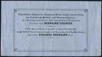 1855 Férfiruha raktár és legújabb férfi öltönyök az Arany Elefánthoz üzletben, a nagy híd és a Váci ...