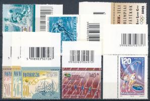 2000-2004 6 klf vonalkódos sport kiadás, 8 db bélyeg