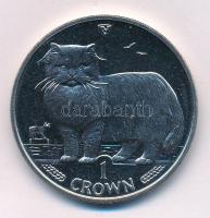 Man-szigetek 1989. 1C Cu-Ni "Perzsa macska / II. Erzsébet" T:UNC,AU Isle of Man 1989. 1 Crown Cu-Ni "Persian Cat / Elisabeth II" C:UNC,AU Krause KM#250