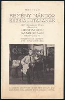 1928 Kemény Nándor (1885-1972) festőművész képkiállításának kétlapos meghívója a festő fotójával és képlistával, jó állapotban