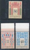 1994 Népművészet I. 11Ft, 40Ft + 50Ft sihl papíron, 12 1/4 : 12 3/4 fogazással (27.000)