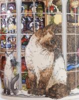 Angol macskamintás bögre. Jelzett, hibátlan, m: 10,5 cm