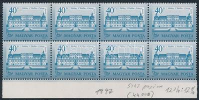 1987 Kastélyok II. 40Ft nyolcastömb 12 3/4 : 12 1/4 fogazással, sihl papíron (44.000)