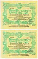 1986. "Márka Sorsjegy 1983-1986" (2x) Borgazdasági Vállalatok Trösztjének sorsjátéka, sorszámkövetők "M 0 037 383 - 0 037 384" T:AU