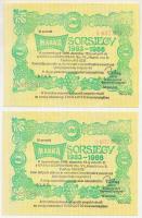 1986. "Márka Sorsjegy 1983-1986" (2x) Borgazdasági Vállalatok Trösztjének sorsjátéka, sors...