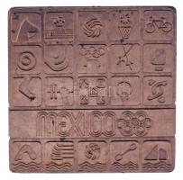 1968. "Mexico / Juegos De La XIX Olimpiada" kétoldalas bronz olimpiai részvételi emlékérem...