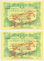 1981. "Márka Sorsjegy" (2x) a Borgazdasági Vállalatok Trösztje sorsjegye, III. sorozat, "Ezzel a sorsjeggyel 7x nyerhet!" felülbélyegzéssel, sorszámkövetők "0 315 745 - 0 315 746" T:AU