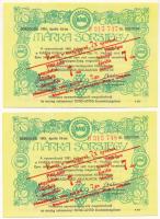 1981. "Márka Sorsjegy" (2x) a Borgazdasági Vállalatok Trösztje sorsjegye, III. sorozat, &q...
