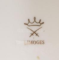 Limoges rózsamintás ékszertartó szelence, jelzett, hibátlan, d: 5,5 cm