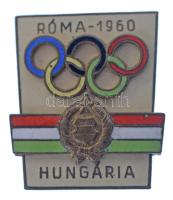1960. "Róma-1960 Hungária" zománcozott bronz olimpiai jelvény (23x27mm) T:AU
Hungary 1960...