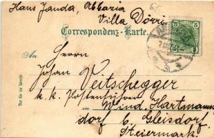 1904 Abbazia, Opatija; Bootshafen / csónakkikötő / boat harbor, port (vágott / cut)