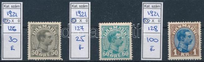 Dánia 1921 Mi 126-128 (Mi EUR 140,-)