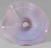 Horváth Márton (1941-2013): Lilán színezett kétrétegű opálüveg lámpabúra, hibátlan, d: 37 cm