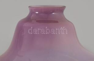 Horváth Márton (1941-2013): Lilán színezett kétrétegű opálüveg lámpabúra, hibátlan, d: 37 cm