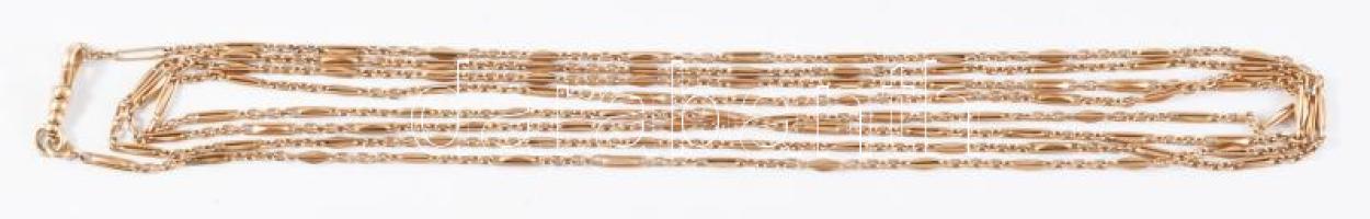 Arany (Au) hosszúnyaklánc, 14K, jelzett, h: 200 cm, 39,26g