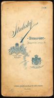 1889 Radics Béla (1867-1930) cigányprímás aláírt portréja, keményhátú fotó Strelisky budapesti műter...